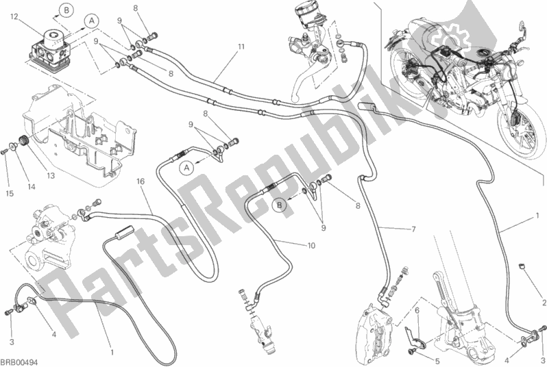 Todas as partes de Sistema De Freio Antitravamento (abs) do Ducati Scrambler Cafe Racer 803 2018